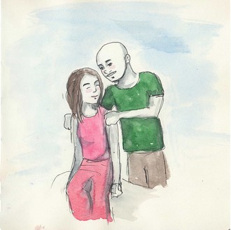 Ante giving Aliya a shoulder massage