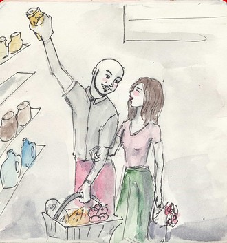 The ''Cuddlies'' are grocery shopping