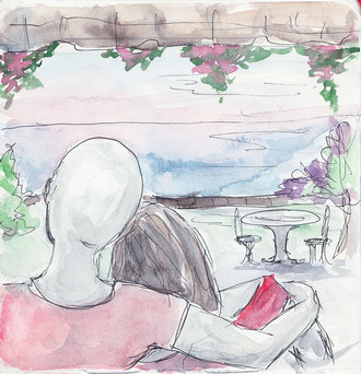 The ''Cuddlies'' watching the sunset from their terrace