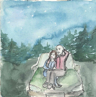 The ''Cuddlies'' enjoying a starry sky