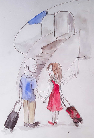 The ''Cuddlies'' boarding a plane