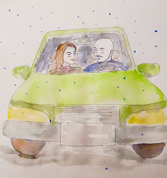 The ''Cuddlies'' driving around a snowy Belgrade