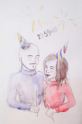 The ''Cuddlies'' celebrating their first New year together