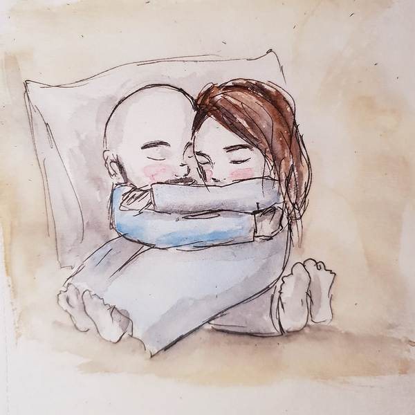 The ''Cuddlies'' hugging on the pillow